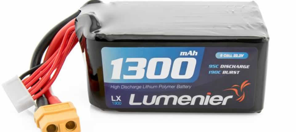 121 - Lumenier 22.2V 1300mAh 6S 95C LiPo Battery (with XT60 Plug)