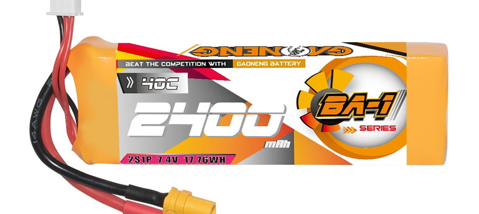 16 7 - Gaoneng GNB 7.4V 2400mAh 40C 2S LiPo Battery