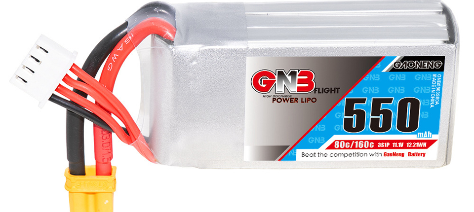 16 9 - Gaoneng GNB 11.1V 550mAh 80C/160C 3S LiPo Battery