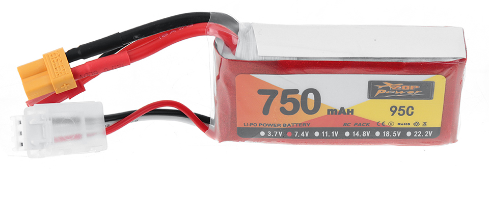 21 9 - ZOP POWER 7.4V 750mAh 95C 2S Lithium Polymer Battery