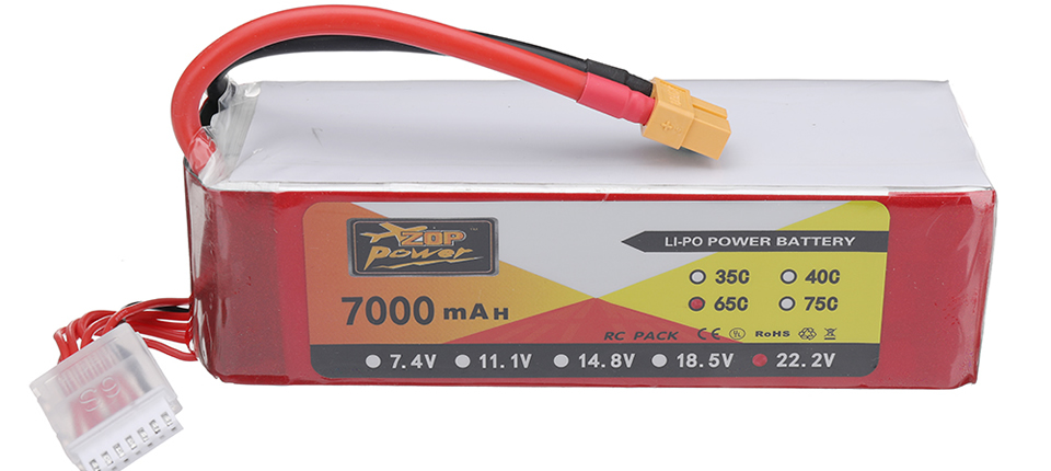 23 12 - ZOP POWER 22.2V 7000mAh 65C 6S LiPo Battery