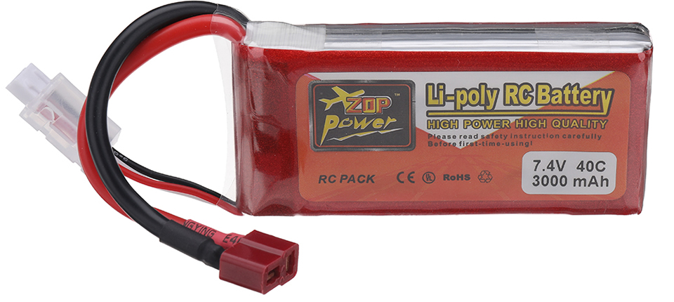 24 8 - ZOP POWER 7.4V 3000mAh 40C 2S LiPo Battery