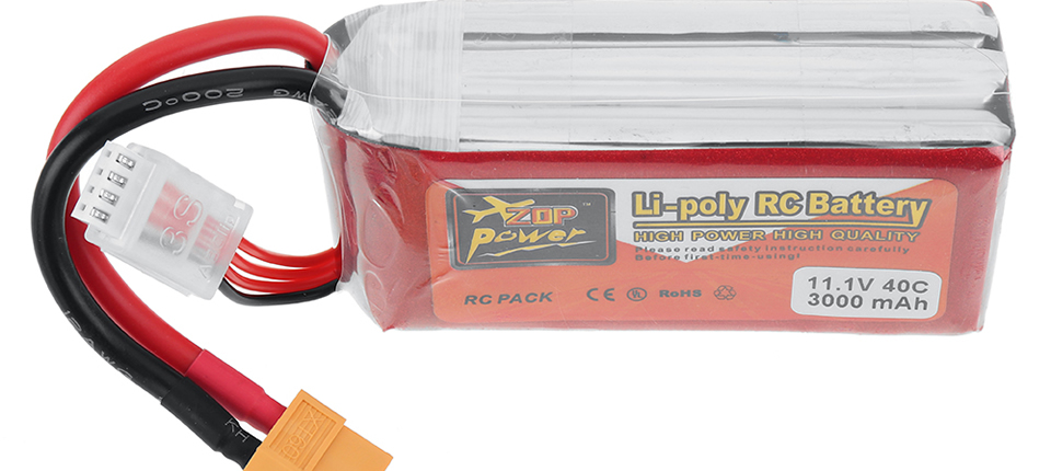 25 11 - ZOP POWER 11.1V 3000mAh 40C 3S LiPo Battery (XT60 Plug)
