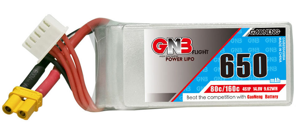 26 9 - Gaoneng GNB 14.8V 650mAh 80C 4S LiPo Battery Review