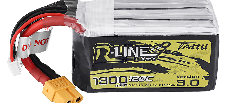 27 6 - TATTU R-LINE V3.0 6S 1300mAh 120C LiPo Battery