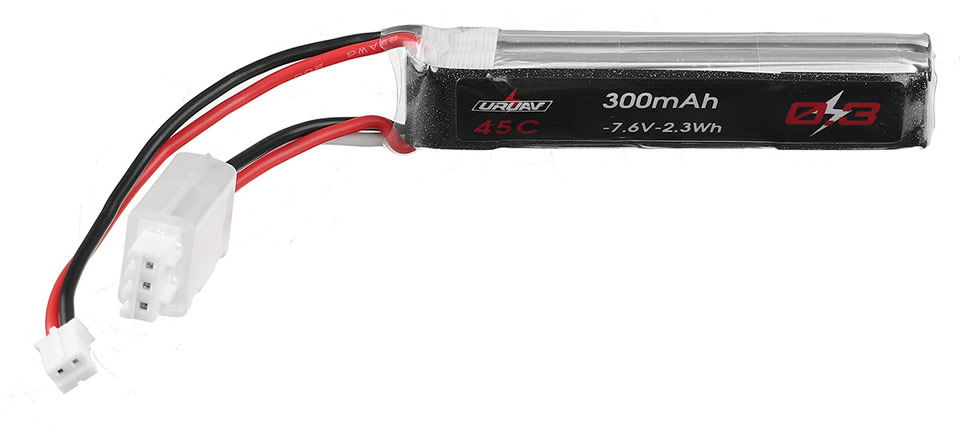 28 13 - URUAV 7.6V 300mAh 45C 2S LiPo Battery