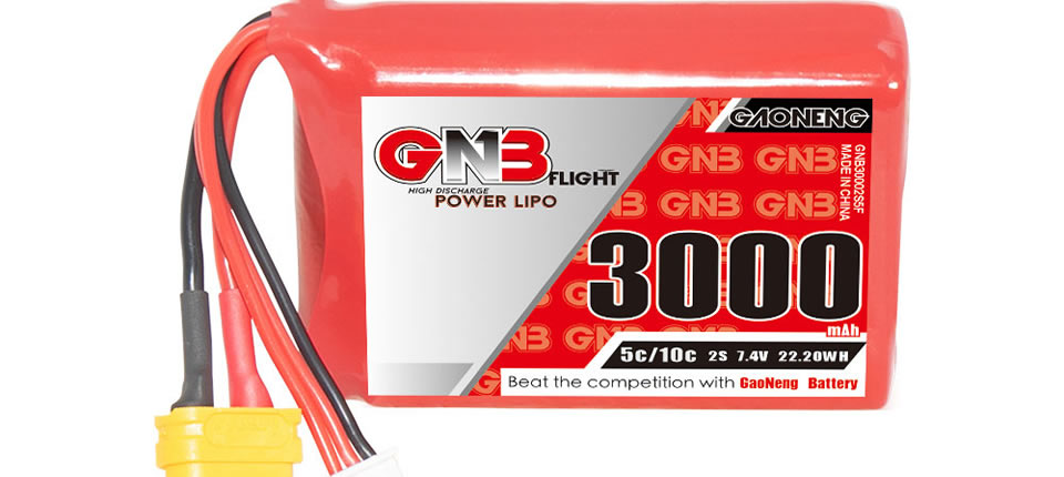 48 5 - Gaoneng GNB 7.4V 3000mAh 5C 2S LiPo Battery