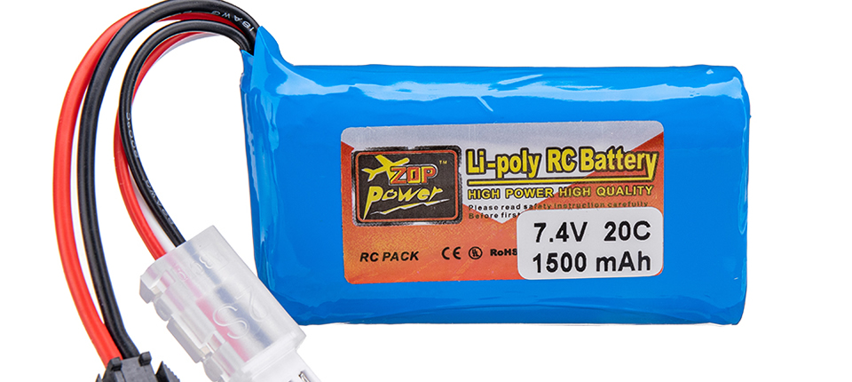 49 8 - ZOP Power 7.4V 1500mAh 20C 2S LiPo Battery