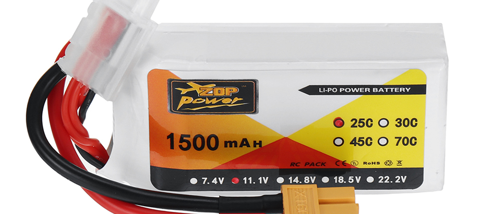 5 9 - ZOP Power 11.1V 1500mAh/2200mAh 25C 3S LiPo Battery