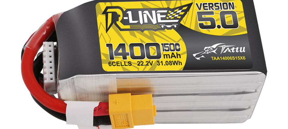 51 4 - TATTU R-Line Version 5.0 22.2V 1400mAh 150C 6S LiPo Battery