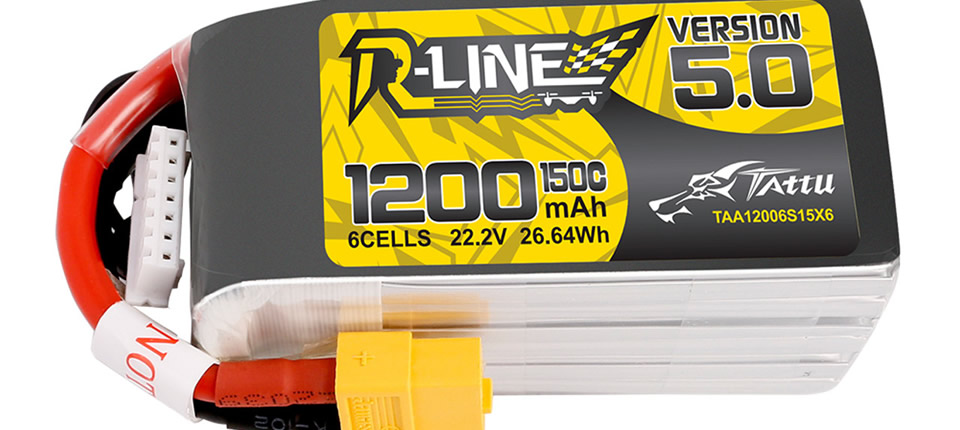 52 3 - TATTU R-Line Version 5.0 22.2V 1200mAh 150C 6S LiPo Battery