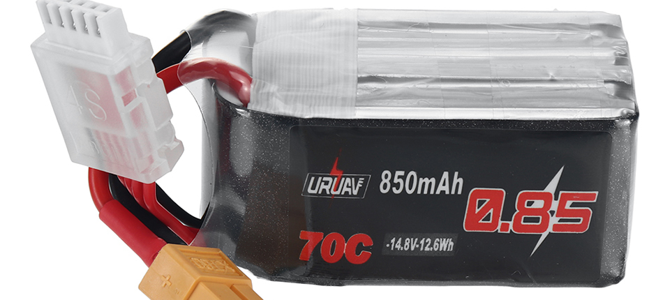 59 5 - URUAV 14.8V 850mAh 70C 4S LiPo Battery (with XT60 Plug) for RC Drones