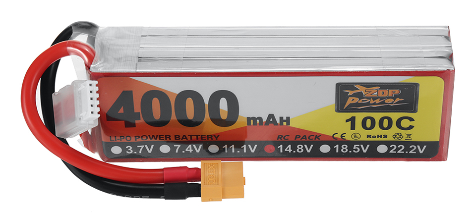 ZOP Power 14.8V 4000mAh 100C 4S LiPo Battery 80 4 - ZOP Power 14.8V 4000mAh 100C 4S LiPo Battery