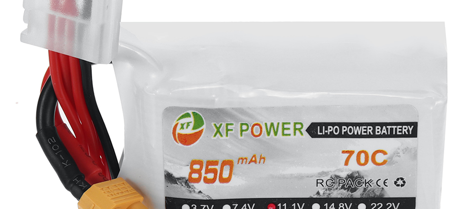 XF Power 11.1V 850mAh 70C 3S LiPo Battery 91 3 - XF Power 11.1V 850mAh 70C 3S LiPo Battery